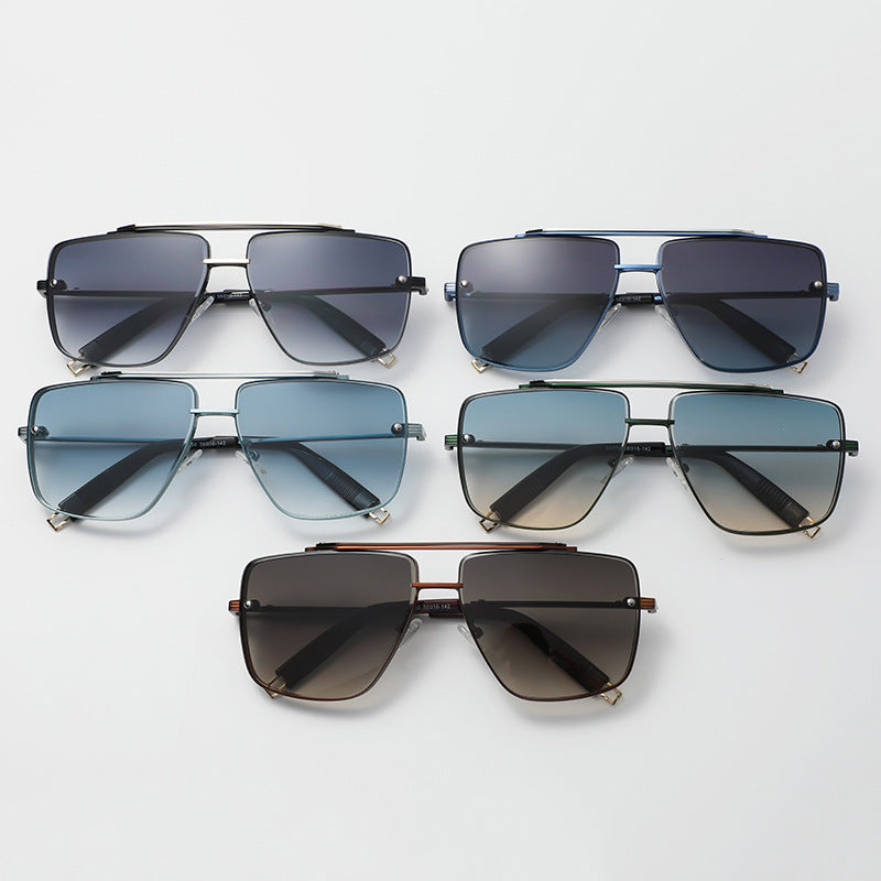 Twin-Beam Metal Sunglasses for Men – Luxury Shades