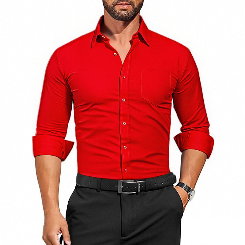 Breathable Wrinkle-Resistant Long Sleeve Shirt for Men